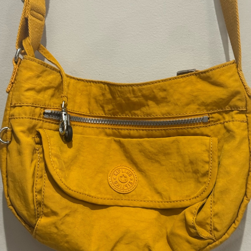 Kipling Yellow Crossbody Bag with Front Pocket